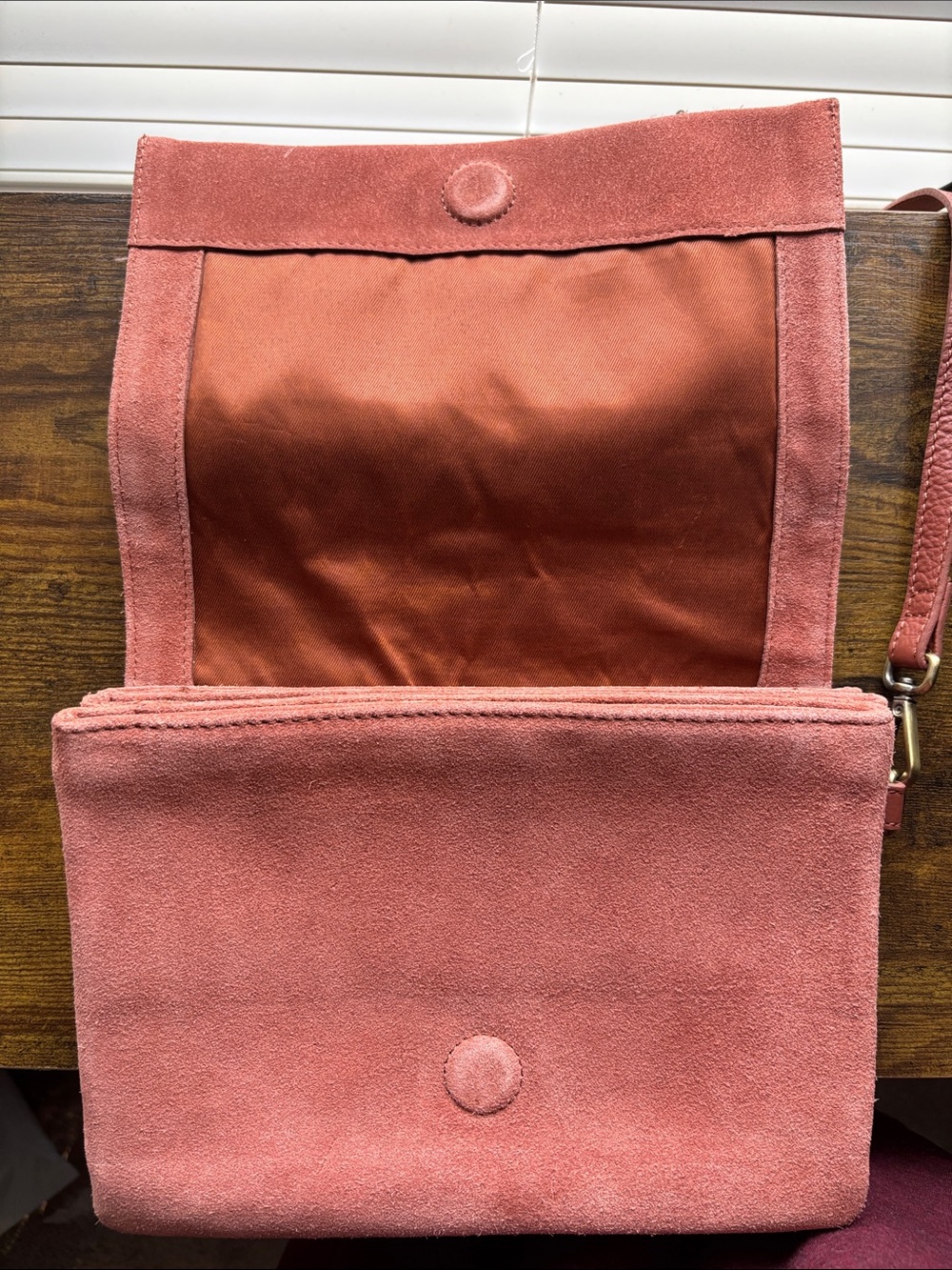 T.J.Maxx Rust Suede Crossbody Bag - Picture 6 of 11